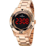 Relógio Champion Feminino Rose Digital Led Ch48073z + Cor Do Fundo Marrom