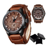 Relógio Curren 8225 Social Luxo Esportivo Top Couro Promoção