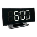Relógio Curvado Led Digital Espelhado Despertador De Mesa