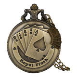 Relógio De Bolso Cartas Poker Relíquia Presente Jogo Retrô