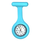 Relógio De Lapela Silicone Azul Claro Pamed