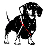 Relógio De Madeira Mdf Parede Cachorro Basset Linguica 1