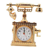 Relógio De Mesa Telefone Vintage Estátua Decoração
