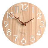 Relógio De Parede 3d Moderno De Madeira De 12 Sem Folhas S