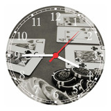 Relógio De Parede Baralho Pôquer Naipes Com 40 Cm R02