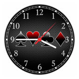 Relógio De Parede Baralho Pôquer Naipes Com 40 Cm R07