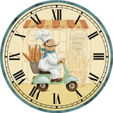 Relógio De Parede Chefe Cozinha Casa Decorativo Rústico 30cm