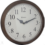 Relógio De Parede Cor Madeira 26 Cm Original Garantia 1 Ano