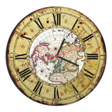 Relógio De Parede Estilo Rústico Mapa Antigo 30cm - 02