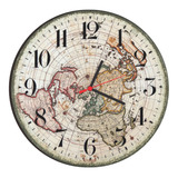 Relógio De Parede Estilo Rústico Mapa Antigo 30cm - 04