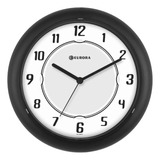 Relógio De Parede Eurora Decorativo Moderno Liso Preto 6505 