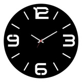 Relógio De Parede Grande 40cm Cozinha Sala Preto Moderno