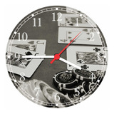 Relógio De Parede Grande Baralho Poquer Com 50cm Gg003
