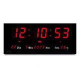Relógio De Parede Grande Led Digital Termômetro Calendário