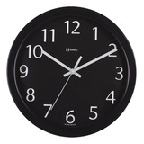 Relógio De Parede Herweg 30cm Quartz 6719-034 Preto Fundo Acessórios