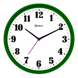 Relógio De Parede Herweg Redondo Para Cozinha Sala 6126 + Cor Da Estrutura Verde Samauma Cor Do Fundo Branco