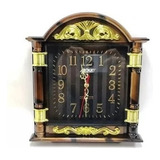 Relógio De Parede Musical Analógico Estilo Vintage Quartz Cor Da Estrutura Marrom Com Dourado Cor Do Fundo Preto