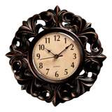 Relógio De Parede Ponteiro Tipo Madeira Antigo C/ Pilha 