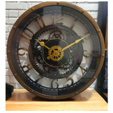 Relógio De Parede Retrô Antigo Engrenagem Vintage Decoração