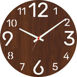 Relógio De Parede Sala Cozinha Grande 40cm Marrom Moderno