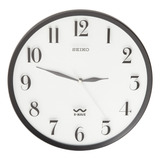 Relógio De Parede Seiko Radio Wave 30cm Preto Com Cronometra