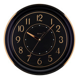 Relógio De Parede Silencioso Preto Dourado 35 Cm Herweg 6826