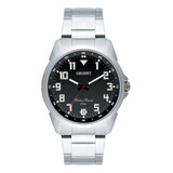 Relógio De Pulso Orient Mbss1154a Com Corria De Aço Inoxidável Cor Prata - Fondo Preto