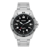 Relógio De Pulso Orient Mbss1155a Com Corria De Aço Inoxidável Cor Prata - Fondo Preto