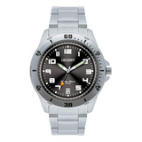 Relógio De Pulso Orient Mbss1155a Com Corria De Aço Inoxidável Cor Prata - Fondo Preto