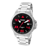 Relógio De Pulso Orient Quartz Mbss1155a Com Corpo Prateado, Analógico, Para Masculino, Fundo Branco, Com Correia De Aço Inoxidável Cor Prateado, Bisel Cor Prateado E Dobrável