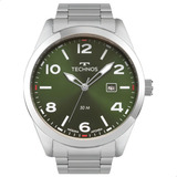 Relógio De Pulso Technos Com Corria De Aço Inoxidável Cor Prateado - Fondo Verde