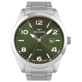 Relógio De Pulso Technos Com Corria De Aço Inoxidável Cor Prateado - Fondo Verde