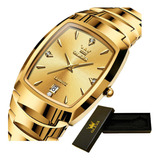 Relógio De Quartzo De Luxo Com Calendário Quadrado Olevs 700