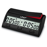 Relógio De Xadrez Digital Leap Preto E Vermelho