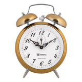 Relógio Despertador Mecânico Dourado Herweg 2380-208