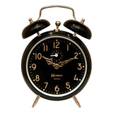 Relógio Despertador Preto E Dourado Cordas Herweg Original