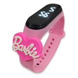 Relógio Digital Infantil Led Barbie Prova Da Água
