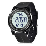 Relógio Digital Masculino À Prova D'água 50m Preto/branco Correia Preto Bisel Preto