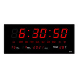 Relógio Digital Parede Led 36x15 Temperatura Casa Academia