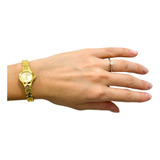Relógio Elos Dourado Feminino Elegante Pequeno Clássico Luxo