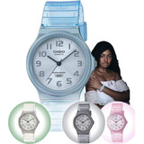 Relógio Feminino Casio Analógico Esportivo Translúcido Mq-24