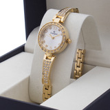 Relogio Feminino Champion Dourado Bracelete Pequeno Original