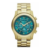 Relógio Feminino Michael Kors Mk8315 Gold Turquoise Luxo +