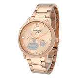 Relógio Feminino Rose Gold Com Detalhe Coração Mondaine 5362