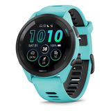 Relógio Garmin Forerunner 265 Music Amoled Aqua 46 Mm, Cor De Moldura Preta