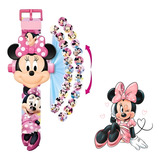 Relógio Infantil Com Projetor De Imagens Minnie Digital