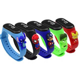 Relógio Infantil Vingadores Led Heróis Homem Aranha Hulk