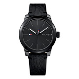 Relógio Jeans Masculino Tommy Hilfiger 1791384 Em Couro Preto 30 Wr