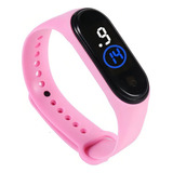 Relogio Led Digital Adulto Infantil Unisex Esporte Bracelete Cor Da Correia Rosa Cor Do Fundo Preto
