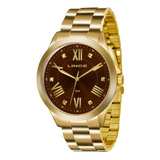 Relogio Lince Feminino Lrgj046l N3kx Marrom Dourado Oferta